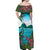 Saint Lucia Island Off Shoulder Maxi Dress Pitons Landscape