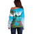 Saint Lucia Island Off Shoulder Sweater Pitons Landscape