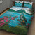 Saint Lucia Island Quilt Bed Set Pitons Landscape