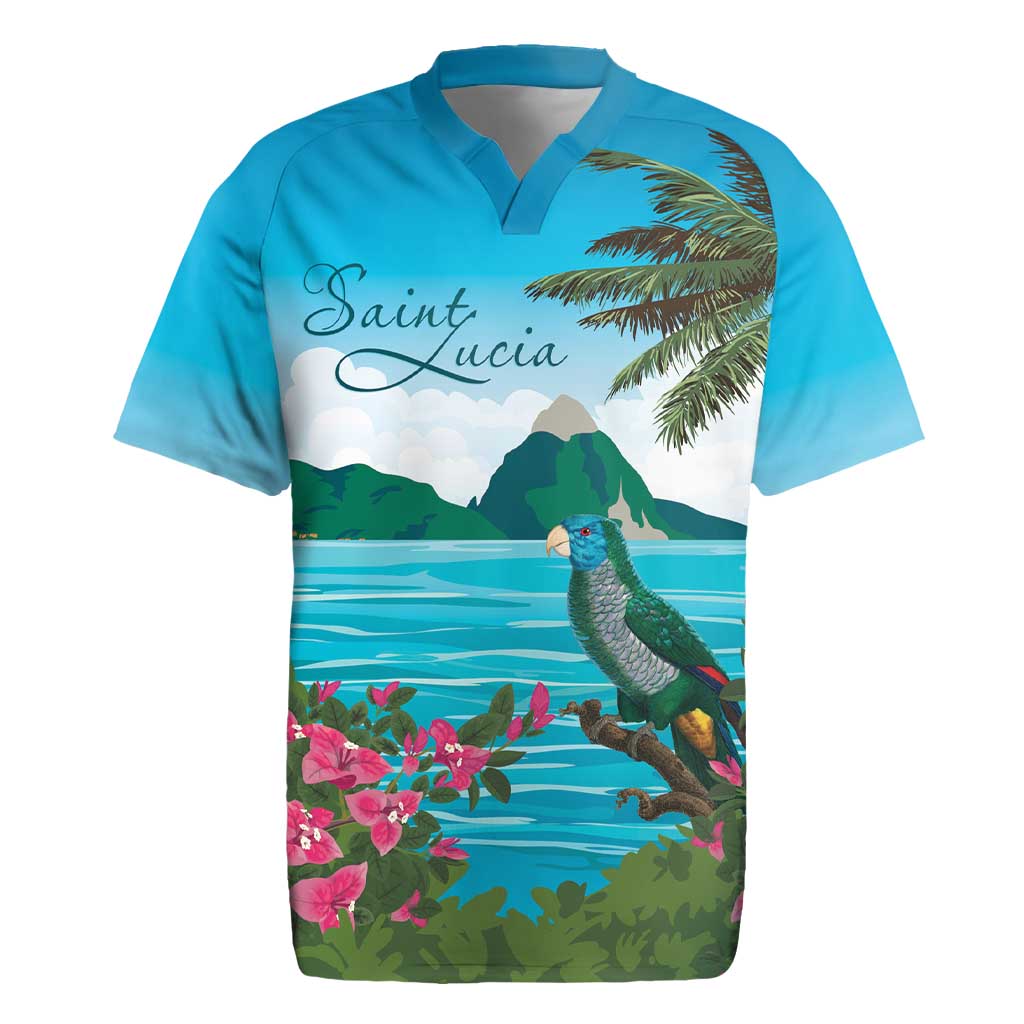 Saint Lucia Island Rugby Jersey Pitons Landscape