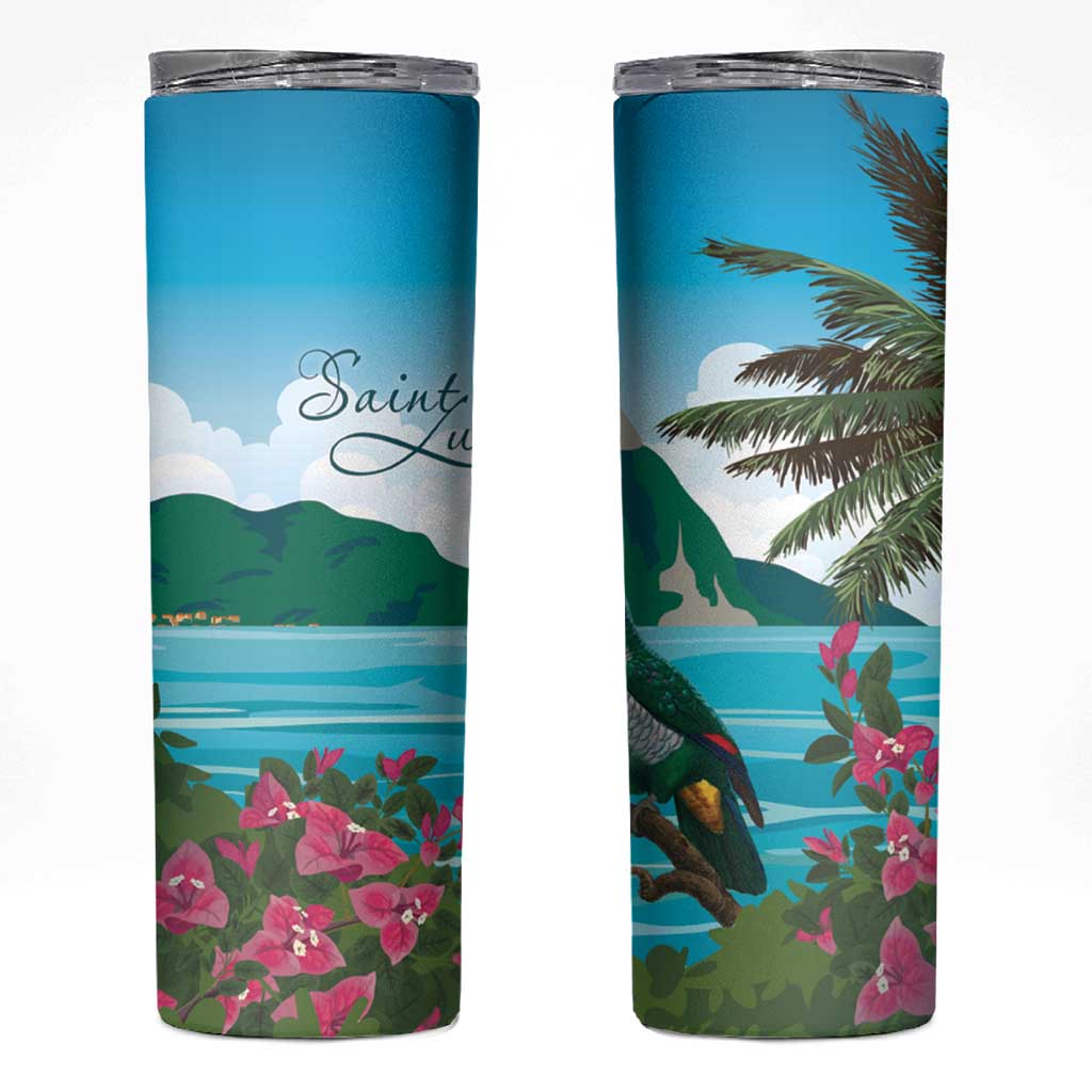 Saint Lucia Island Skinny Tumbler Pitons Landscape