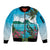 Saint Lucia Island Sleeve Zip Bomber Jacket Pitons Landscape