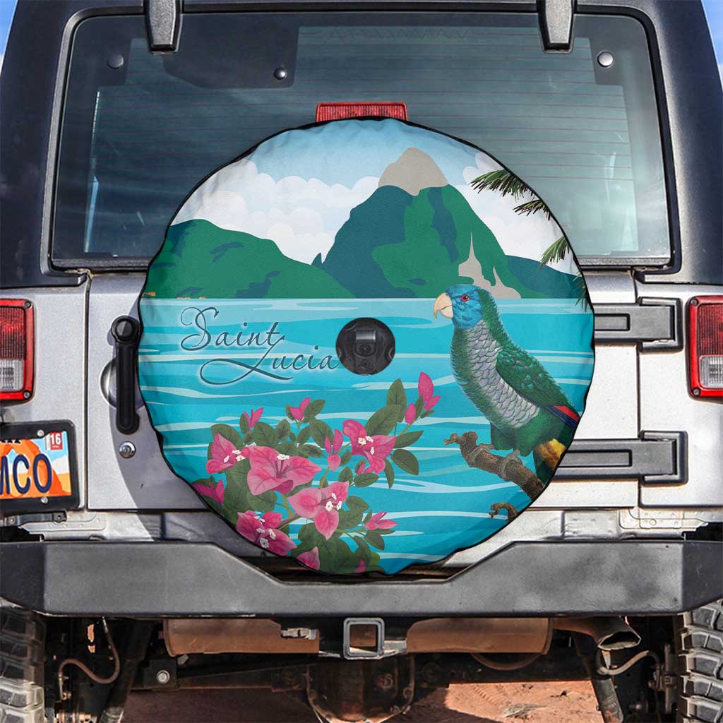 Saint Lucia Island Spare Tire Cover Pitons Landscape