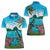 Saint Lucia Island Women Polo Shirt Pitons Landscape