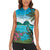 Saint Lucia Island Women Sleeveless Polo Shirt Pitons Landscape