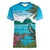 Saint Lucia Island Women V-Neck T-Shirt Pitons Landscape