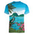 Saint Lucia Island Women V-Neck T-Shirt Pitons Landscape