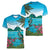 Saint Lucia Island Women V-Neck T-Shirt Pitons Landscape