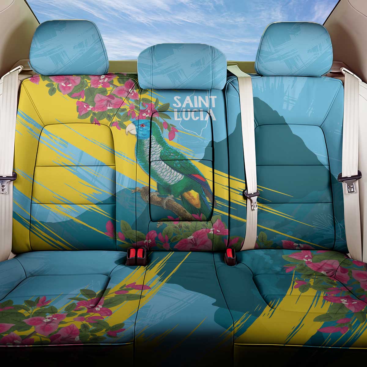 Saint Lucia Back Car Seat Cover Tropical Vibes