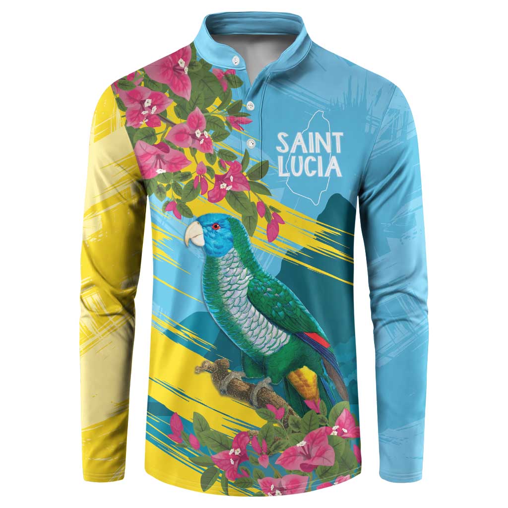 Saint Lucia Button Sweatshirt Tropical Vibes