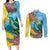 Saint Lucia Couples Matching Long Sleeve Bodycon Dress and Long Sleeve Button Shirt Tropical Vibes