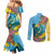 Saint Lucia Couples Matching Mermaid Dress and Long Sleeve Button Shirt Tropical Vibes