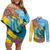 Saint Lucia Couples Matching Off Shoulder Short Dress and Long Sleeve Button Shirt Tropical Vibes