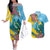 Saint Lucia Couples Matching Off The Shoulder Long Sleeve Dress and Hawaiian Shirt Tropical Vibes