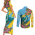 Saint Lucia Couples Matching Short Sleeve Bodycon Dress and Long Sleeve Button Shirt Tropical Vibes