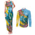 Saint Lucia Couples Matching Tank Maxi Dress and Long Sleeve Button Shirt Tropical Vibes