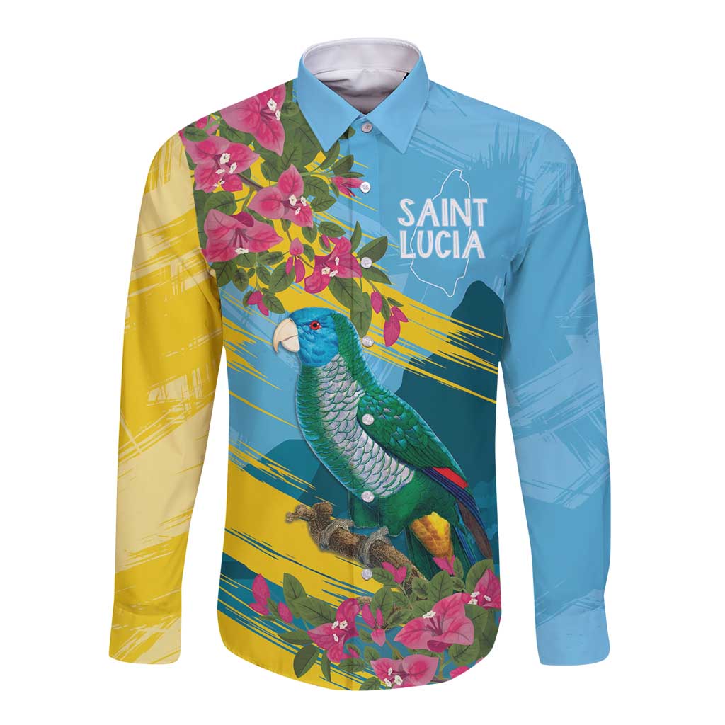 Saint Lucia Long Sleeve Button Shirt Tropical Vibes