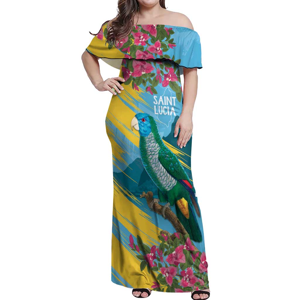 Saint Lucia Off Shoulder Maxi Dress Tropical Vibes