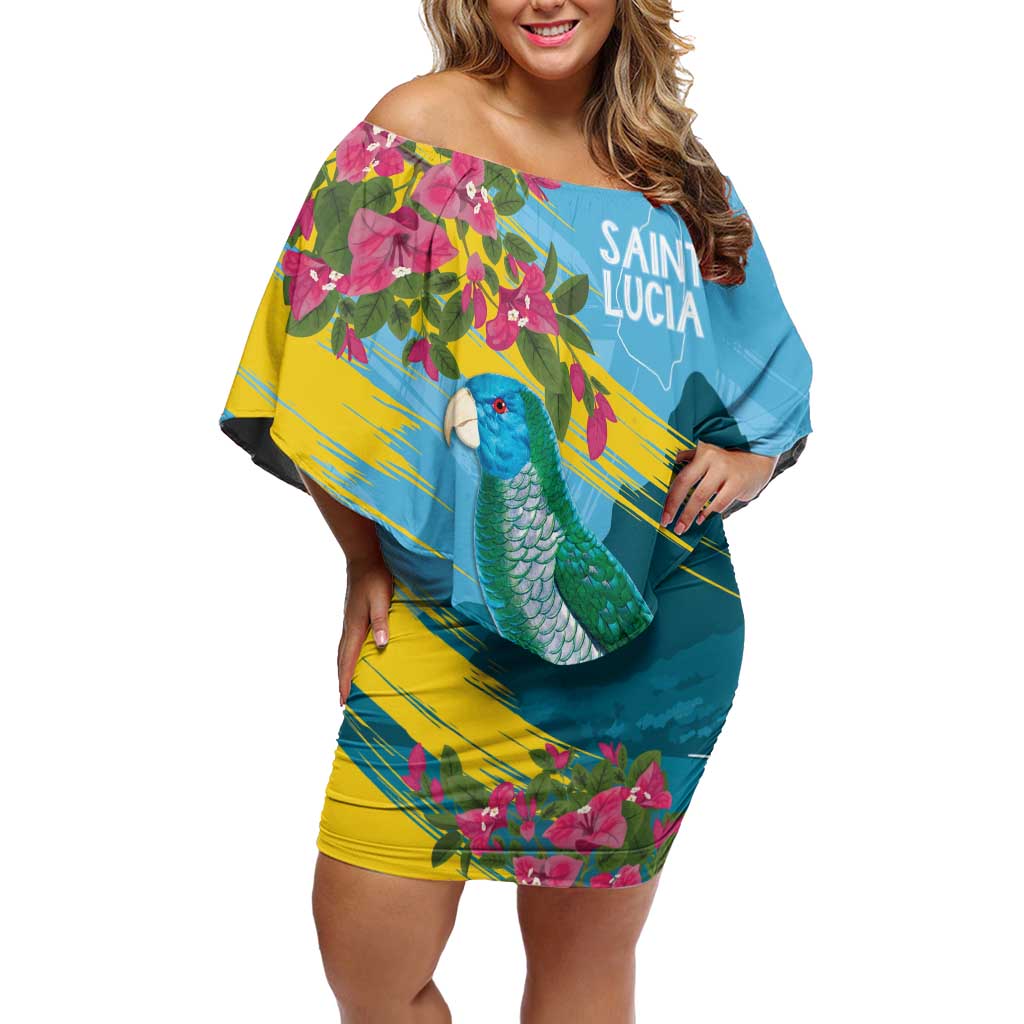 Saint Lucia Off Shoulder Short Dress Tropical Vibes