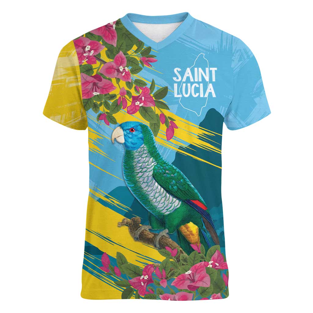 Saint Lucia Women V-Neck T-Shirt Tropical Vibes