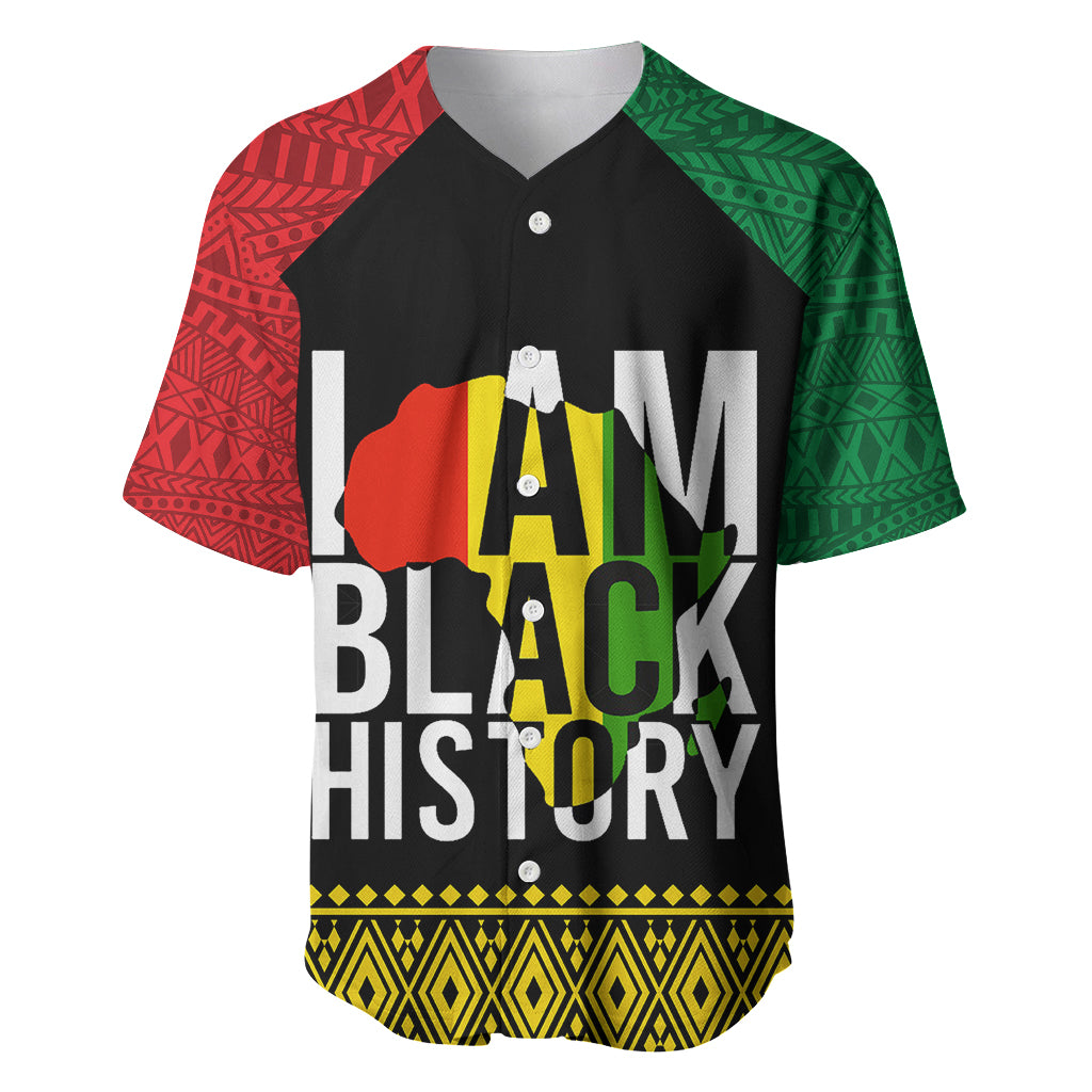 Juneteenth Baseball Jersey Mix African Pattern - I Am Black History LT7 - Wonder Print Shop