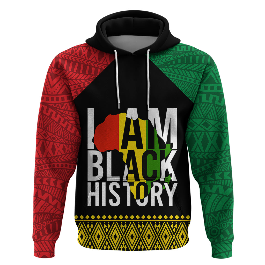 Juneteenth Hoodie Mix African Pattern I Am Black History - Wonder Print Shop