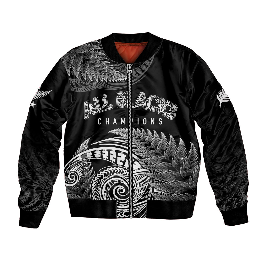 New Zealand Rugby 2023 Bomber Jacket Aotearoa Silver Ferns Champions LT7 - Wonder Print Shop