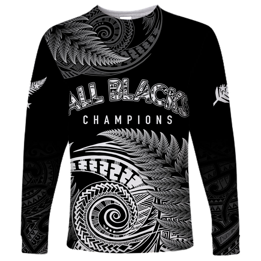 New Zealand Rugby 2023 Long Sleeve Shirt Aotearoa Silver Ferns Champions - Wonder Print Shop