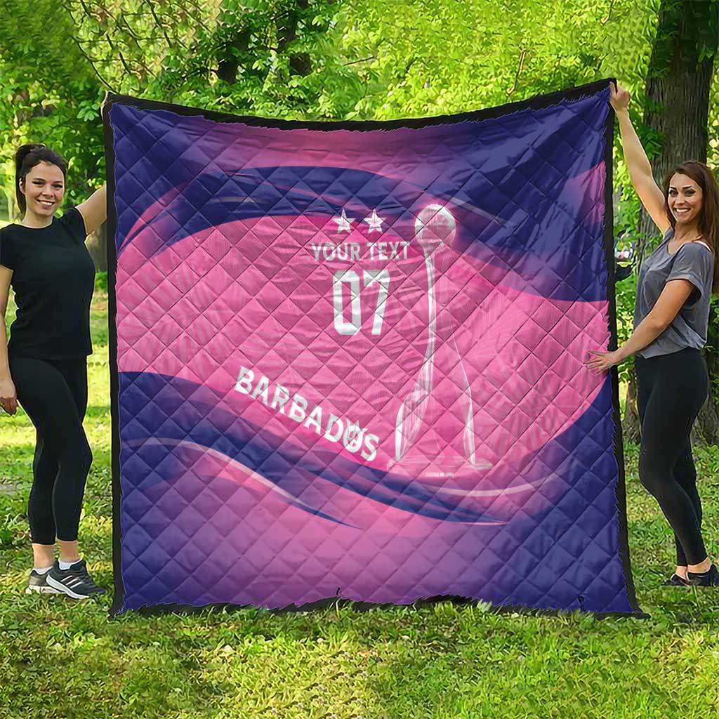 Barbados Cricket Custom Quilt Royal Champions - Tropical Vibes - Wonder Print Shop