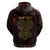 Africa Adinkra Symbol Zip Hoodie Sankofa Heart - Cosmic Red