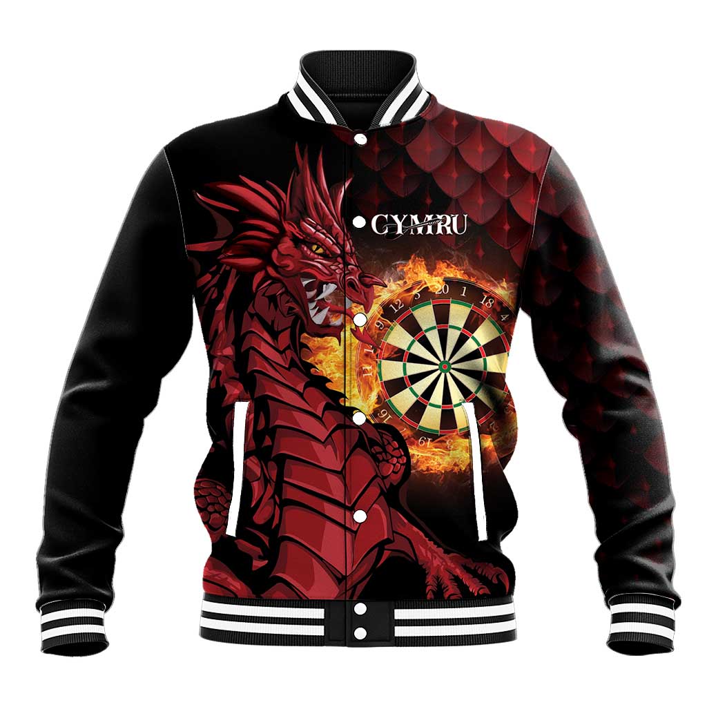 Wales Darts Personalised Baseball Jacket Red Dragon Cymru Am Byth