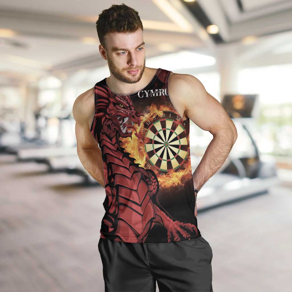 Wales Darts Personalised Men Tank Top Red Dragon Cymru Am Byth