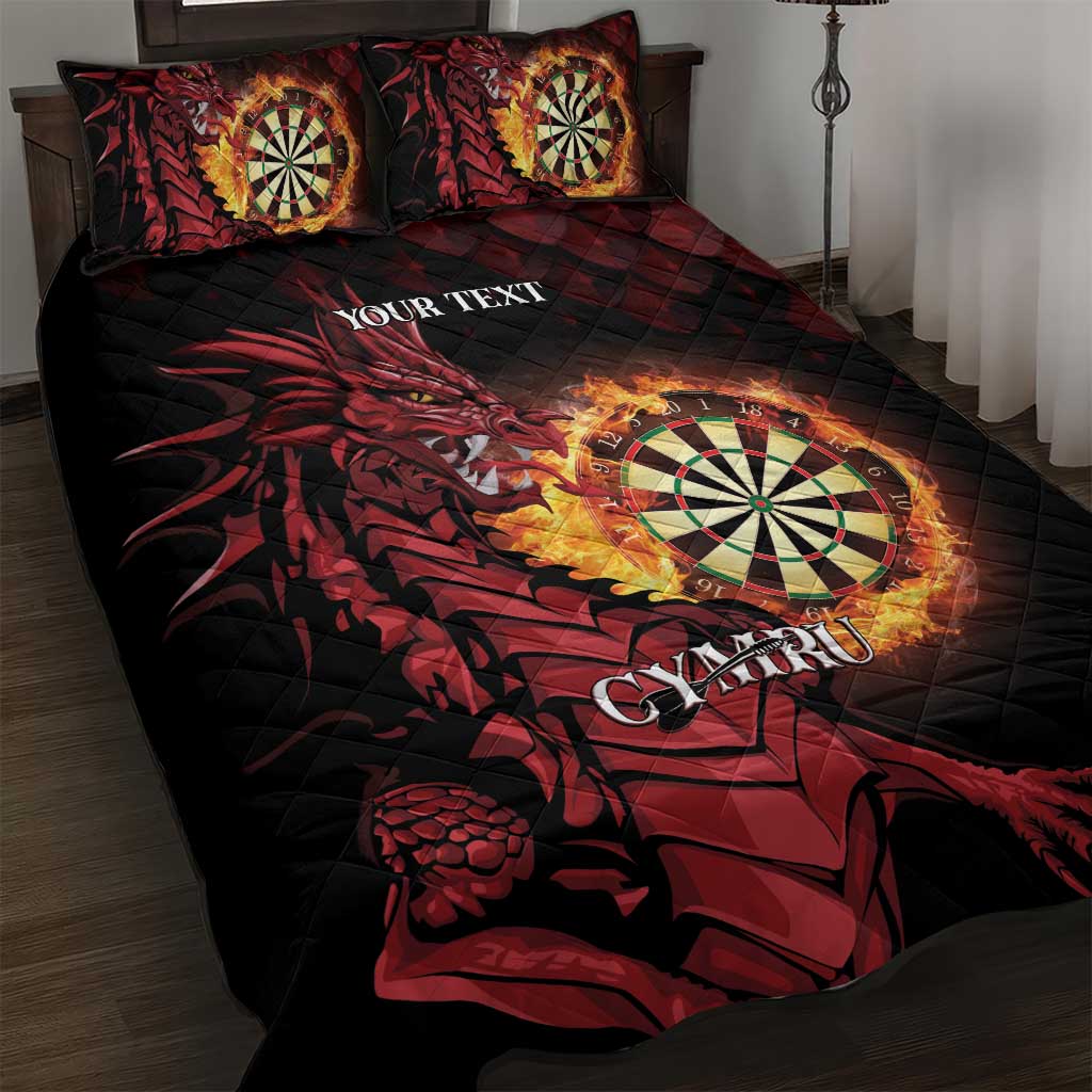 Wales Darts Personalised Quilt Bed Set Red Dragon Cymru Am Byth - Wonder Print Shop