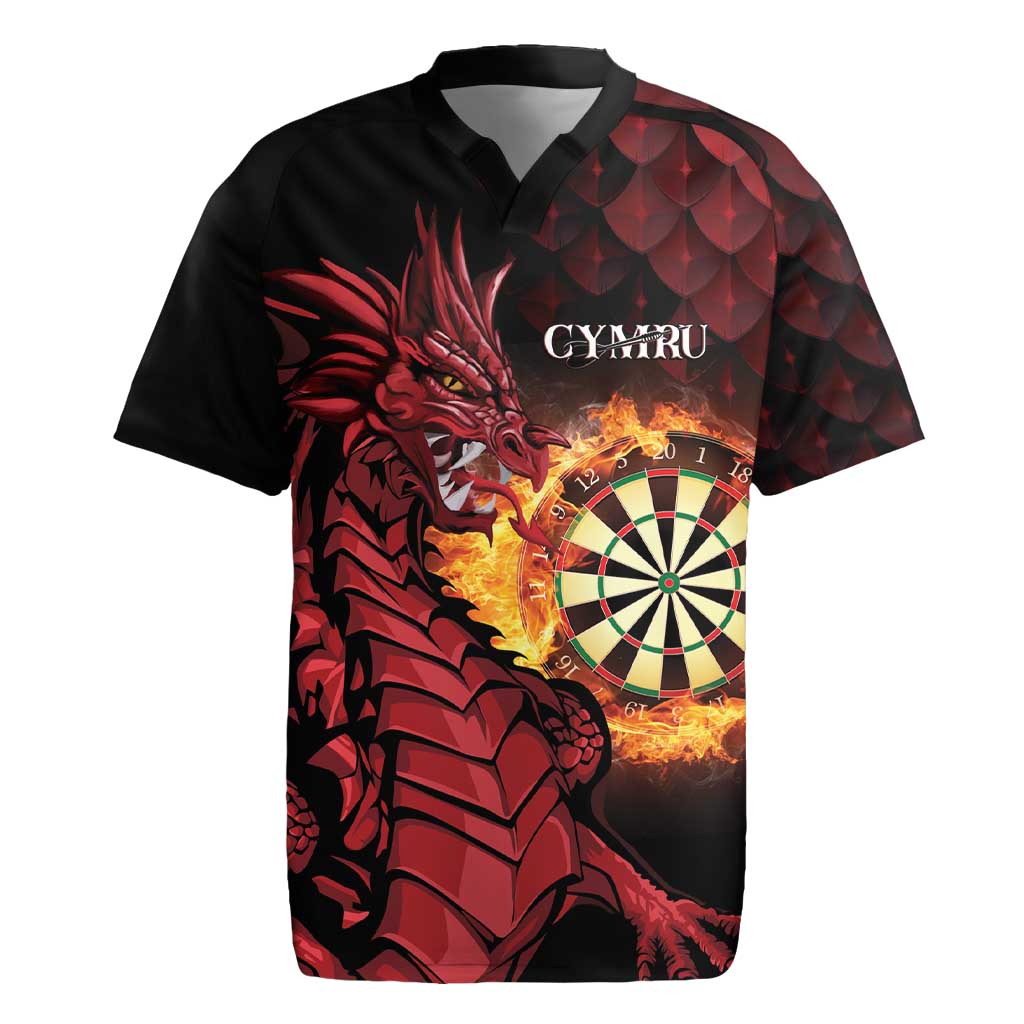 Wales Darts Personalised Rugby Jersey Red Dragon Cymru Am Byth