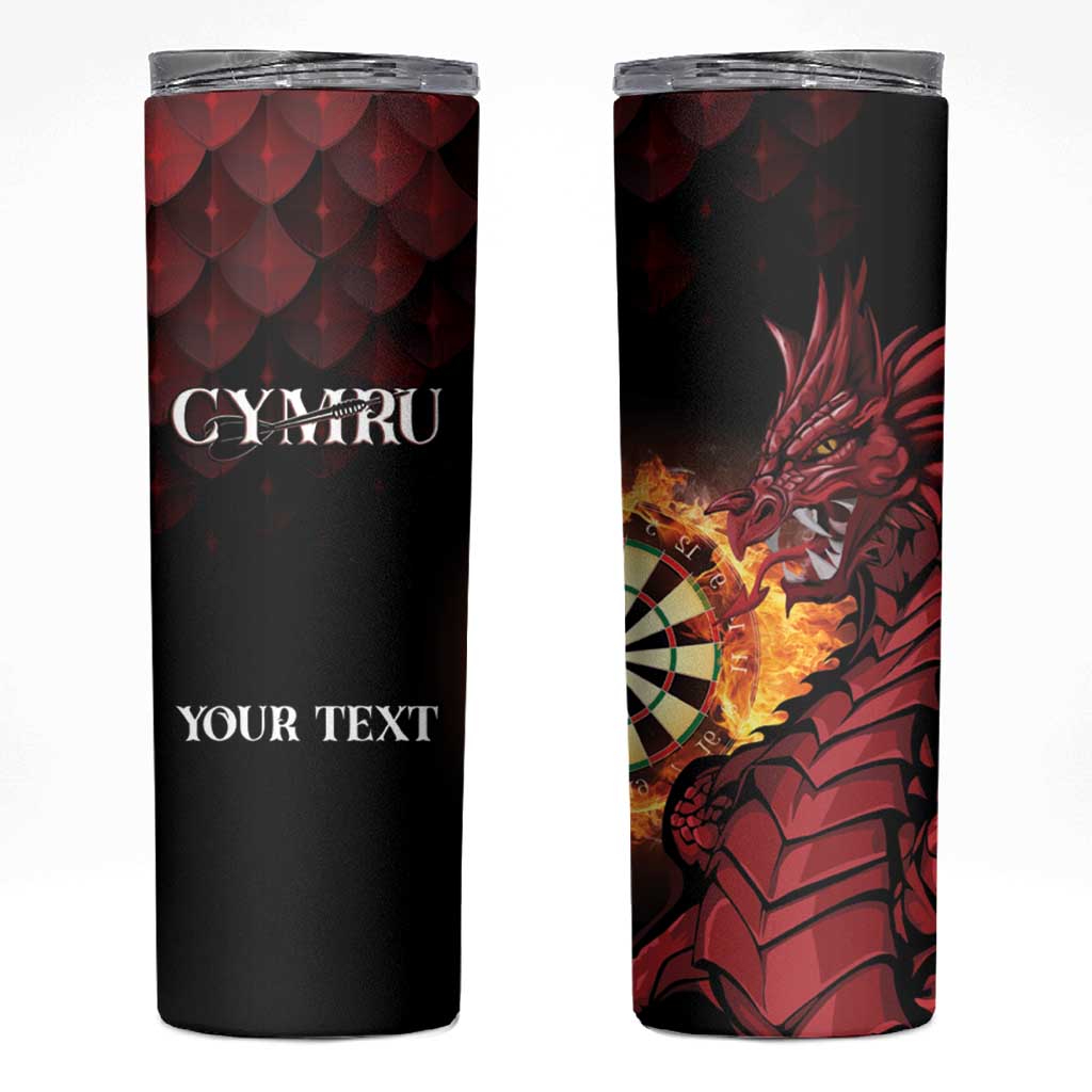 Wales Darts Personalised Skinny Tumbler Red Dragon Cymru Am Byth - Wonder Print Shop