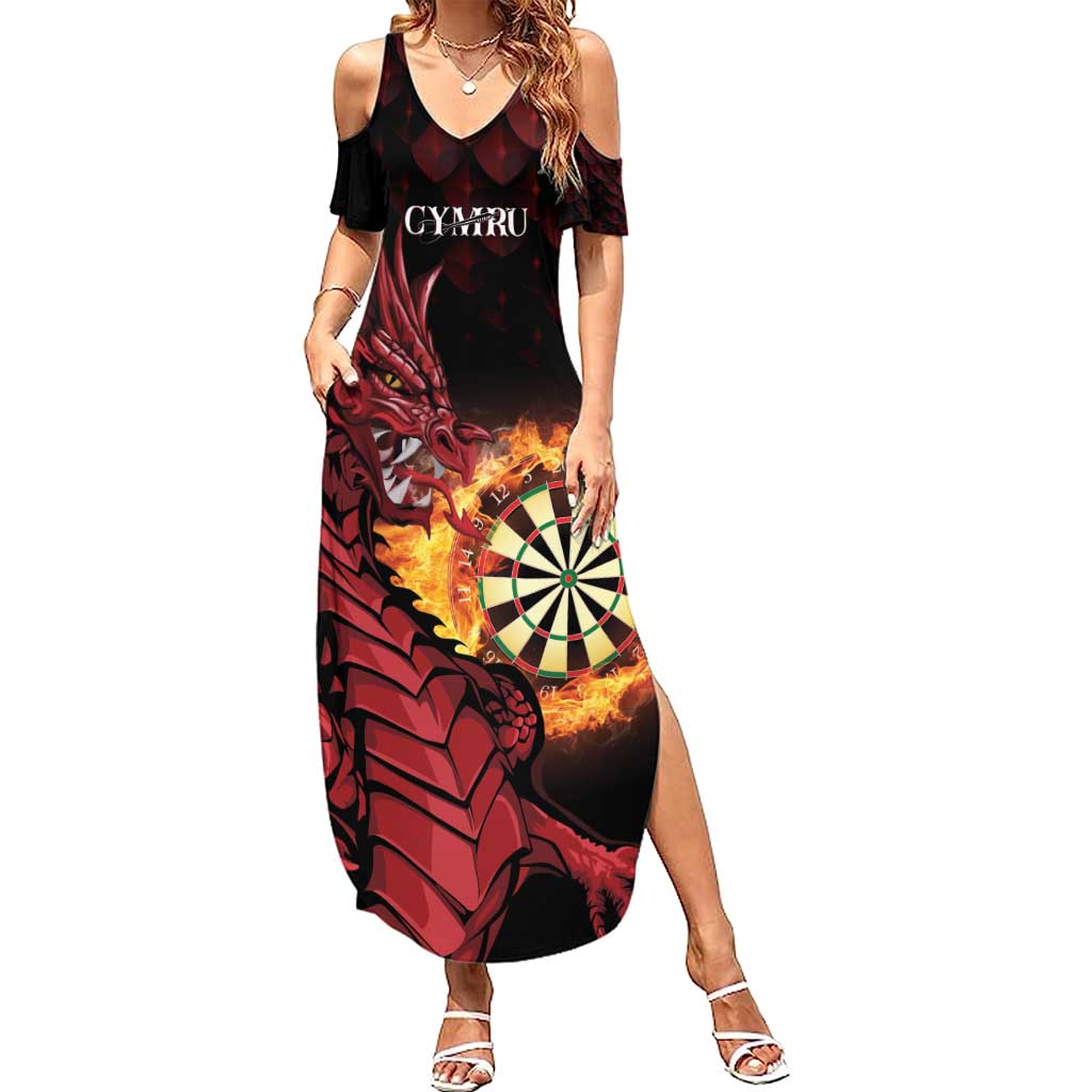 Wales Darts Personalised Summer Maxi Dress Red Dragon Cymru Am Byth