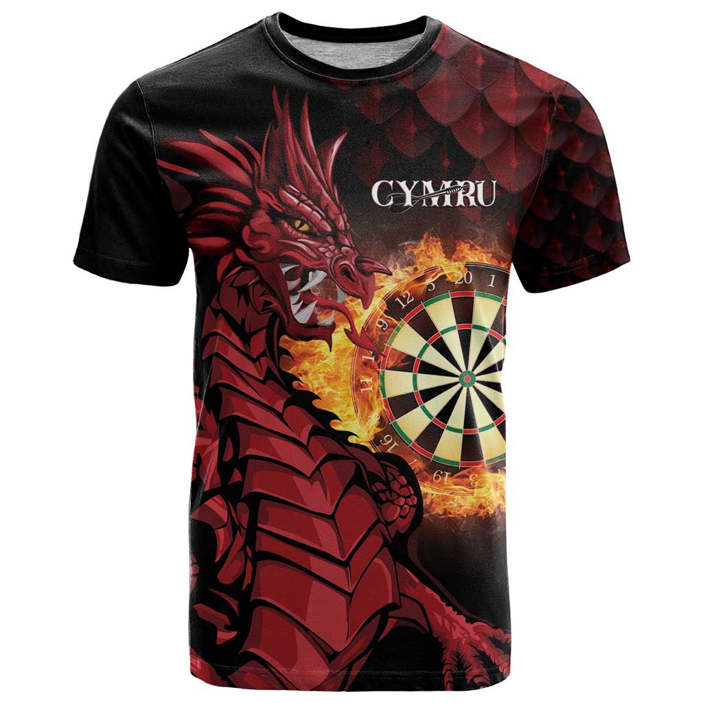 Wales Darts Personalised T Shirt Red Dragon Cymru Am Byth