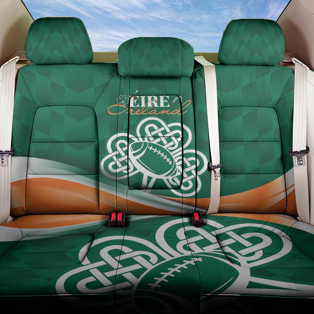 Éire Rugby Celtic Shamrock Back Car Seat Cover Ireland's Call