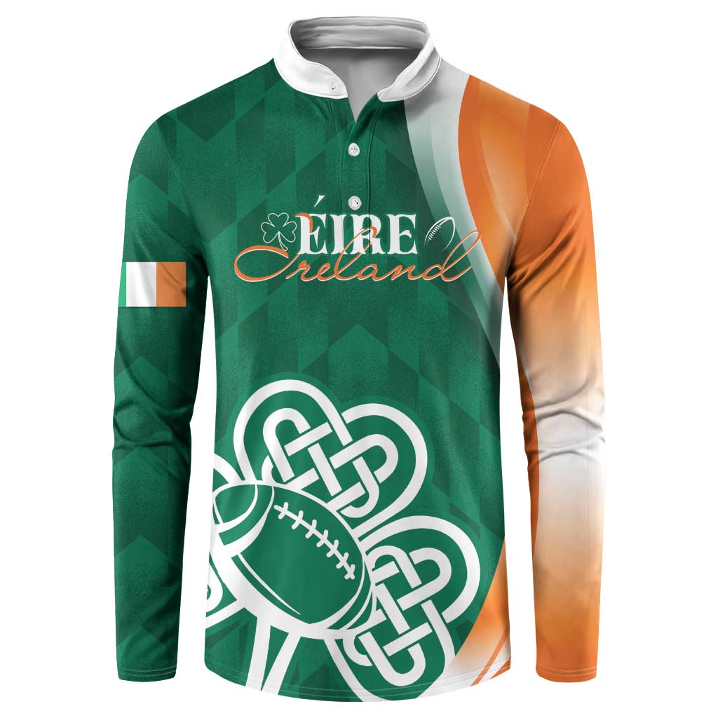 Éire Rugby Celtic Shamrock Button Sweatshirt Ireland's Call