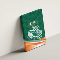 Framed green rugby shamrock canvas wall art with Ireland's Call design