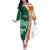 Éire Rugby Celtic Shamrock Family Matching Off The Shoulder Long Sleeve Dress and Hawaiian Shirt Ireland's Call