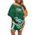 Éire Rugby Celtic Shamrock Family Matching Off Shoulder Short Dress and Hawaiian Shirt Ireland's Call