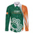 Éire Rugby Celtic Shamrock Long Sleeve Button Shirt Ireland's Call