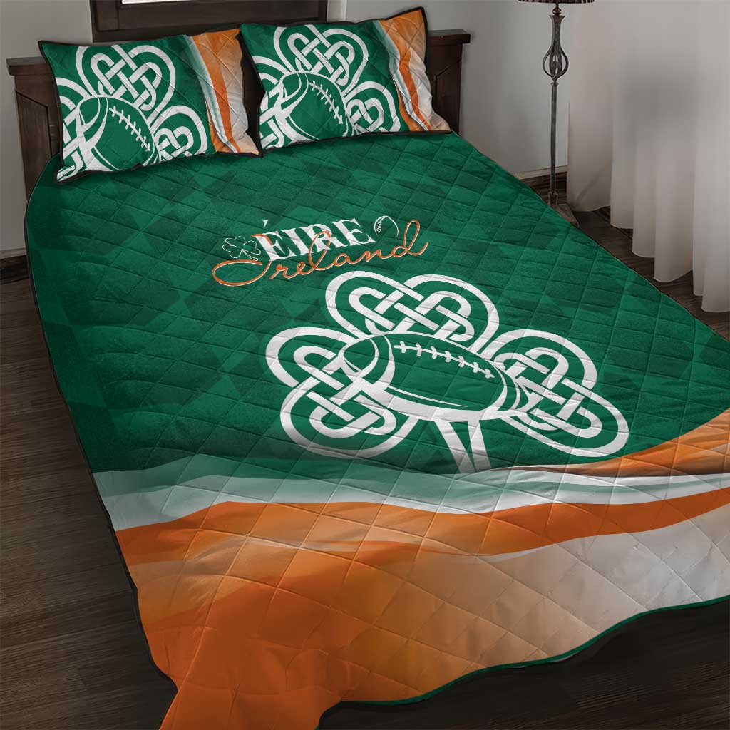 Éire Rugby Celtic Shamrock Quilt Bed Set Ireland's Call