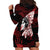 Native American MMIW Hoodie Dress Red Handprint Grunge Style