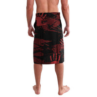 Native American MMIW Lavalava Red Handprint Grunge Style