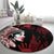 Native American MMIW Round Carpet Red Handprint Grunge Style