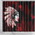 Native American MMIW Shower Curtain Red Handprint Grunge Style