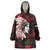 Native American MMIW Wearable Blanket Hoodie Red Handprint Grunge Style