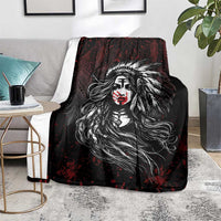 Native American MMIW Red Handprint Blanket Dreamcatcher